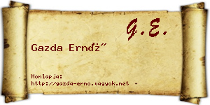 Gazda Ernő névjegykártya